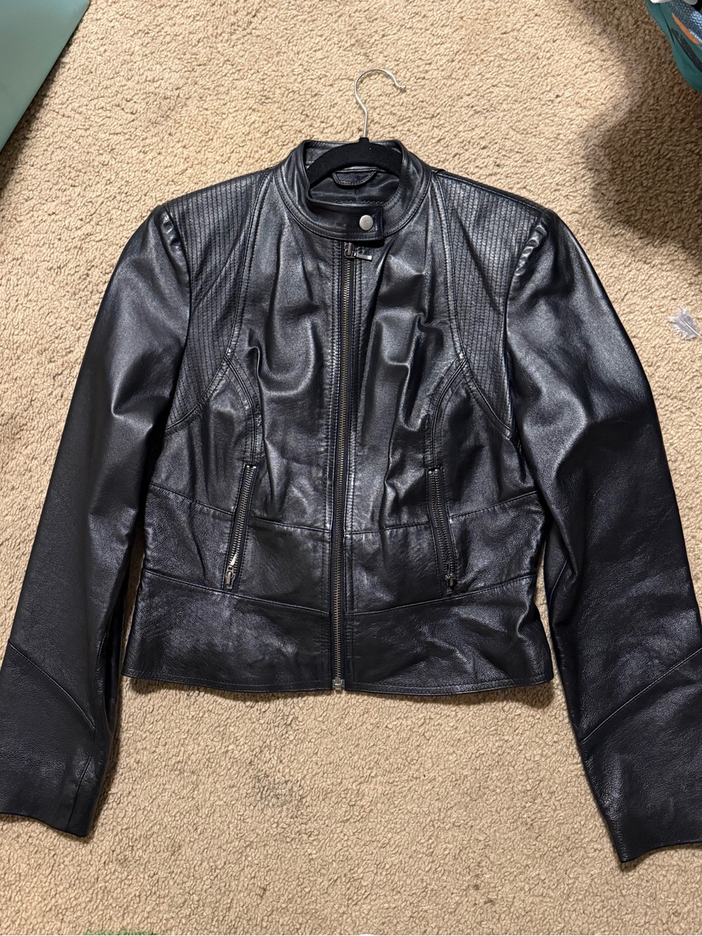 Genuine leather jacket - fitted